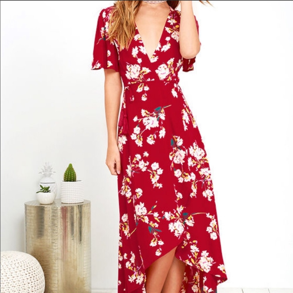 ❤️Lulu’s high low wrap dress